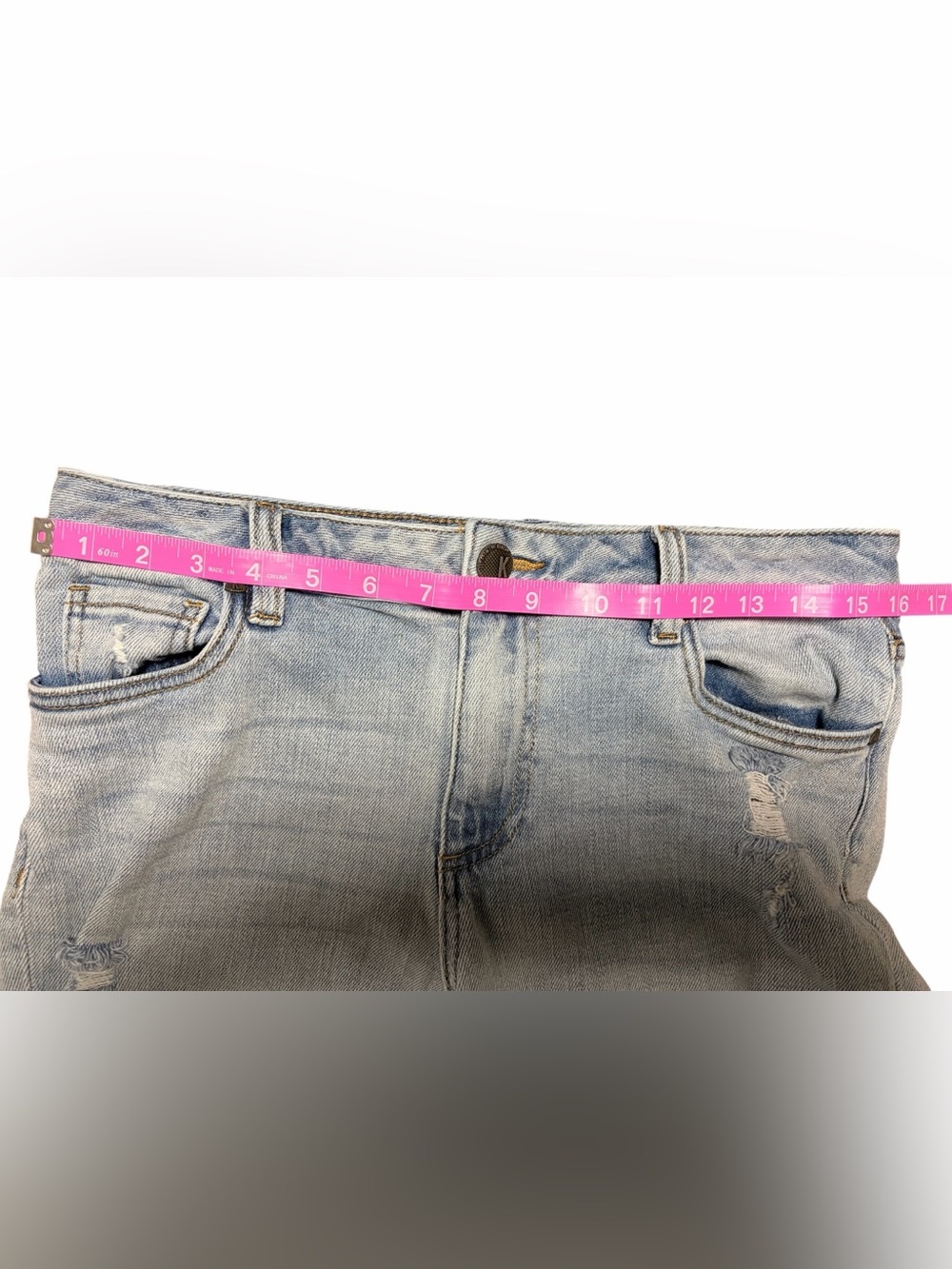 Kut from the Kloth Reese High Rise Ankle Raw Hem Straight Leg Light Wash Size 6 - Picture 6 of 7